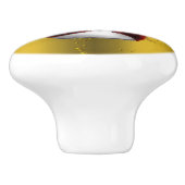 Rote Schneemänner auf Gold Keramikknauf (Seitenansicht)