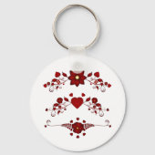 Rote Schnörkel Schlüsselanhänger (Vorderseite)