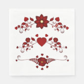Rote Schnörkel Serviette (Vorderseite)