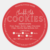 Rote Schokolade Chip Cookies Hütte Aufkleber (Vorderseite)