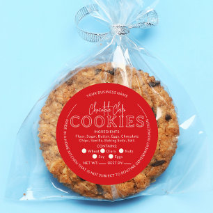 Rote Schokolade Chip Cookies Hütte Aufkleber