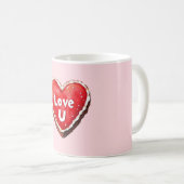 Rote Schokoladen-Herz-Liebe-Dich-Torte Kaffeetasse (VorderseiteRechts)