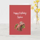 Rote Schokoladenüberzogene Erdbeeren Geburtstag Karte (Gelbe Blume)