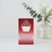 rote schöne Kuchen-Visitenkarte Visitenkarte (Stehend Vorderseite)