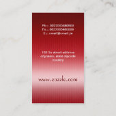 rote schöne Kuchen-Visitenkarte Visitenkarte (Rückseite)