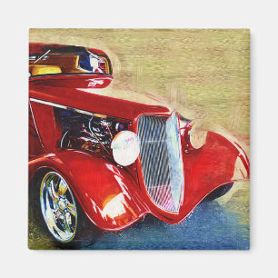 Rote Schönheit - das Auto des klassischen Magnet