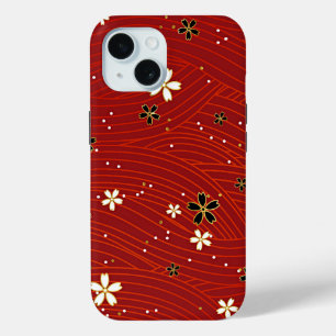 Rote Schönheit, dekoratives Blumendesign, Case-Mate iPhone Hülle