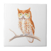 Rote Schrei-Eulen-Fliese Fliese (Vorderseite)