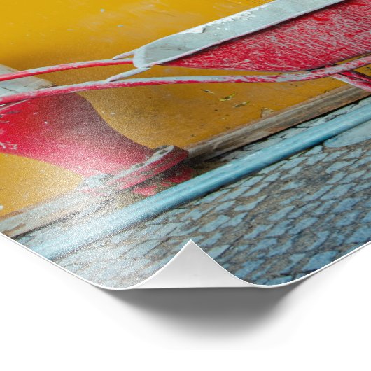 Rote Schubkarre Fotodruck (Ecke)