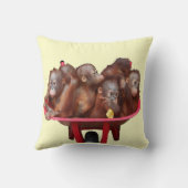 Rote Schubkarre-Orang-Utan Babys Kissen (Rückseite)