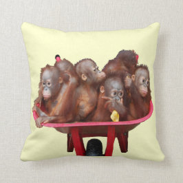 Rote Schubkarre-Orang-Utan Babys Kissen