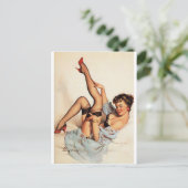 Rote Schuh-Pin-Up Postkarte (Stehend Vorderseite)