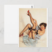 Rote Schuh-Pin-Up Postkarte (Vorne/Hinten)