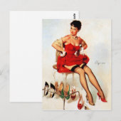 Rote Schuh Pin Up Postkarte (Vorne/Hinten)