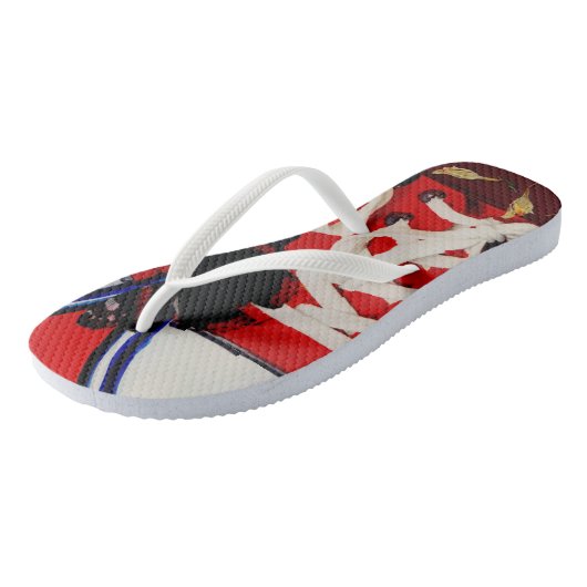 Rote Schuhe. Badesandalen (Schrägansicht)