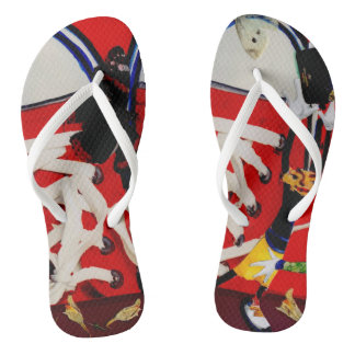 Rote Schuhe. Badesandalen