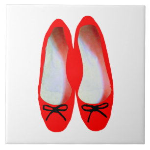 Rote Schuhe Fliese