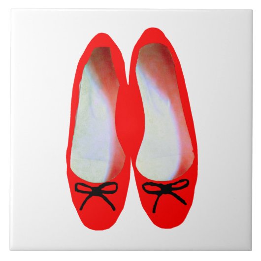 Rote Schuhe Fliese (Vorderseite)
