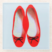 Rote Schuhe Glasuntersetzer (Vorderseite)