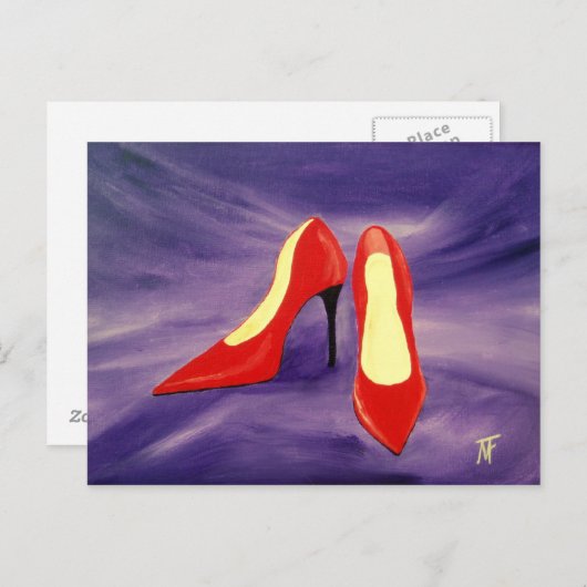 Rote Schuhe Postkarte (Vorne/Hinten)