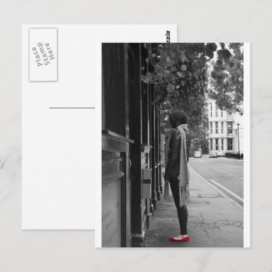 Rote Schuhe Postkarte (Vorne/Hinten)