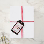 Rote Schuhe und Rotwein Geschenkanhänger (Mit Garn)