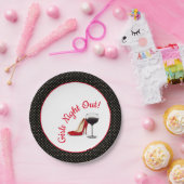 Rote Schuhe und Rotwein Pappteller (Party)