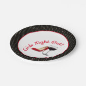 Rote Schuhe und Rotwein Pappteller (Schrägansicht)