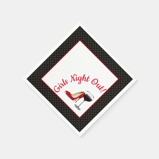 Rote Schuhe und Rotwein Serviette (Ecke)