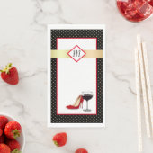 Rote Schuhe und Rotwein Serviette (Beispiel)