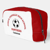 Rote Schul-Fußballmannschaft Personalisiert Waschbeutel (Rechte Ecke)
