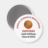 Rote Schulbasketballmannschaft Custom Magnet (Vorderseite/Rückseite)