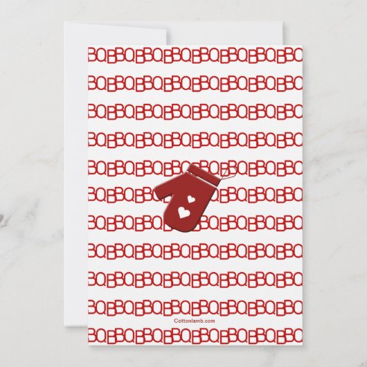 Rote Schürze GRILLEN Einladung (Rückseite)