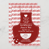 Rote Schürze GRILLEN Kinderdusche Einladung (Vorne/Hinten)