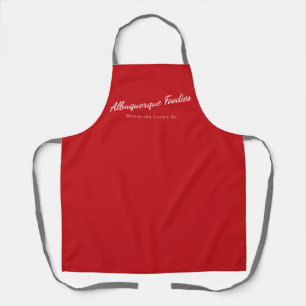Rote Schürze mit Albuquerque Foodies-Logo