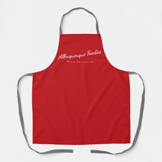 Rote Schürze mit Albuquerque Foodies-Logo (Vorderseite)