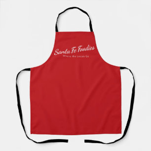 Rote Schürze mit Santa Fe Foodies-Logo