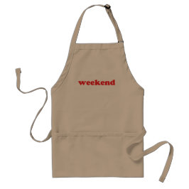 Rote Schürze "Wochenende"