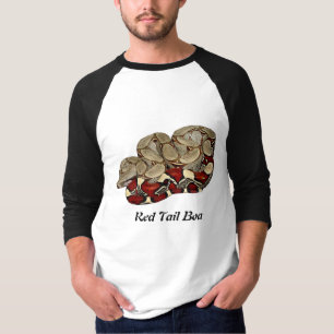 Rote Schwanz-Boa-grundlegender 3/4 HülseRaglan T-Shirt