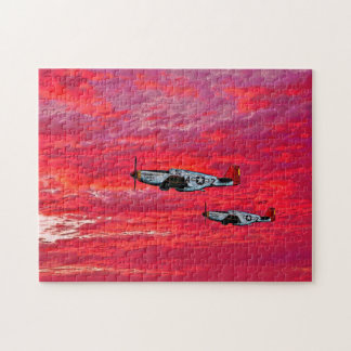 "Rote Schwänze im Sonnenuntergang" Puzzlespiel Puzzle