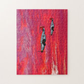 "Rote Schwänze im Sonnenuntergang" Puzzlespiel Puzzle (Vertikal)