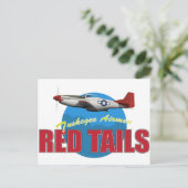 Rote Schwänze Tuskegee Airmen mit P-51 Postkarte (Stehend Vorderseite)