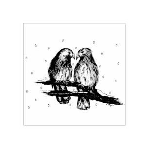 Rote Schwanzfalken in der Snow Love Bird-Briefmark Gummistempel