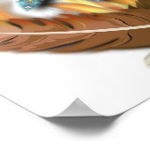 Rote Schwanzfedern und Flammen, digital Poster (Ecke)