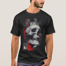 Rote Schwarz Trash Polka Kronen Totenkopf Grafik K
