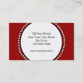 Rote Schwarz-weiße Bäckerei-Geschäfts-Karten Visitenkarte (Rückseite)