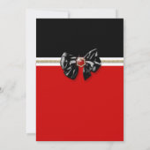 Rote Schwarz-weiße formale PERSONIFIZIEREN Einladung (Rückseite)