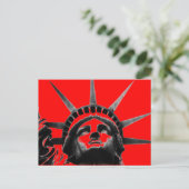Rote Schwarz-weiße Freiheitsstatue Pop Postkarte (Stehend Vorderseite)