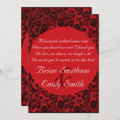 Rote Schwarz-weiße künstlerische Rosen, die Einladung (Vorne/Hinten)