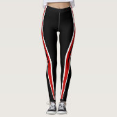 Rote Schwarz-weiße Leggings (Vorderseite)